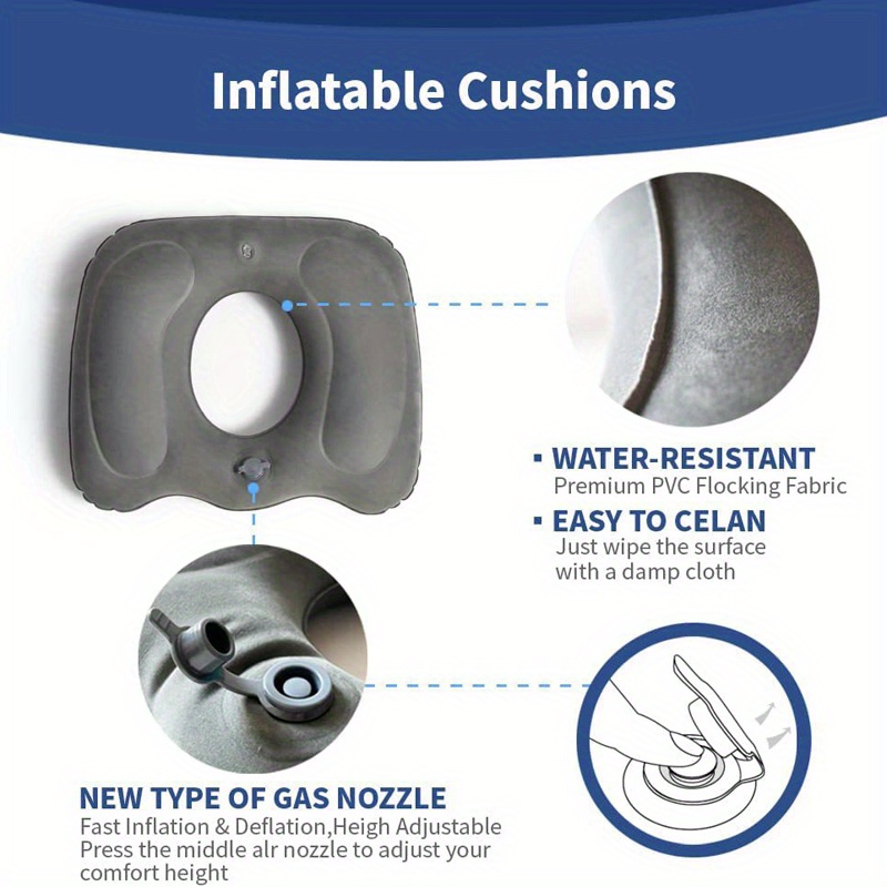 Breathable Inflatable Cushion For Sitting, Toilet, Office, School