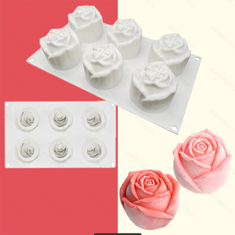 1pc, 6 Cavities Rose Flowers Shape Silicone Mold, DIY Mousse Cake Pastry  Cupcake Jelly Mousse Pan Pudding Muffin Chocolate Making Supplies Cookie  Baki