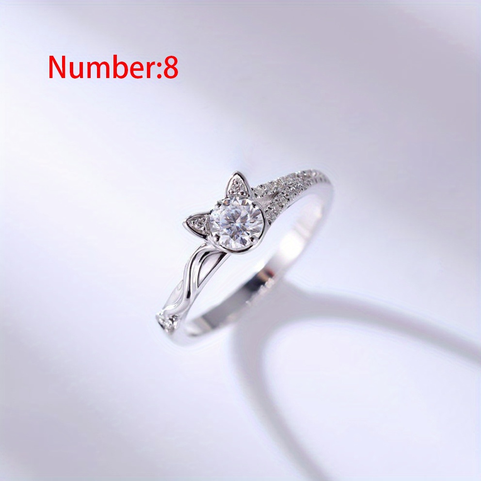 Men's Silver Moissanite Cat Ring, Engagement Style