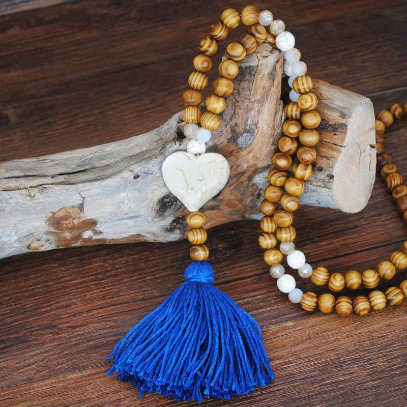 Long beaded deals necklace with tassel