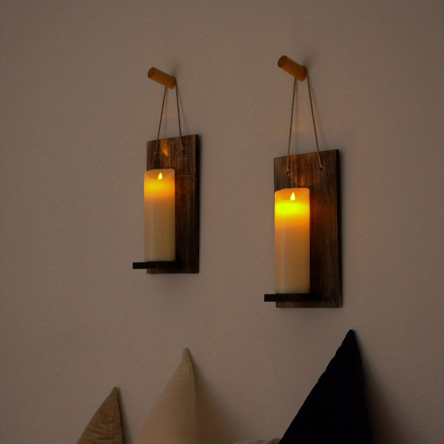 2pcs Realistic Flameless Candles 9 Inch X 3 Inch Battery Operated Wax