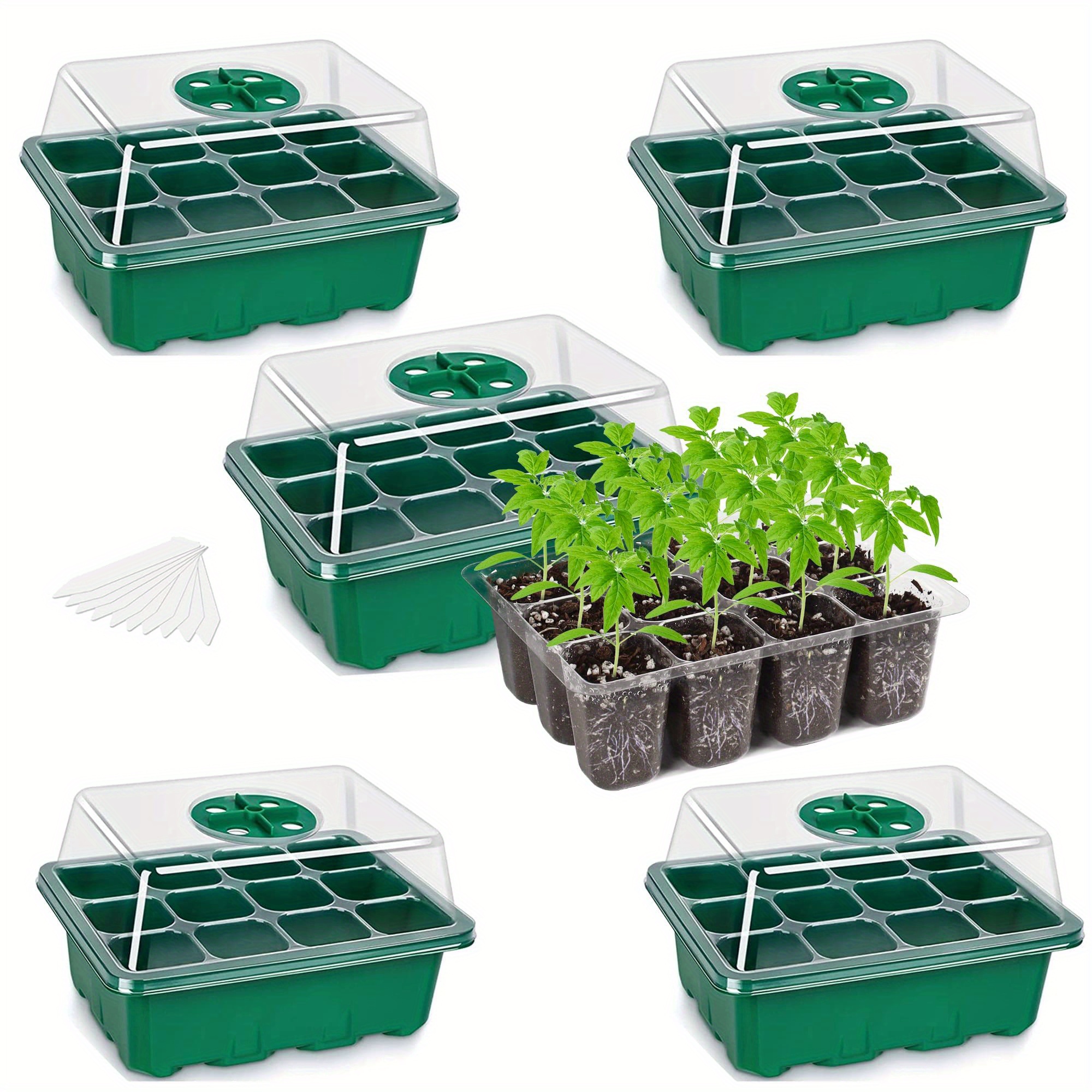 5pcs Germination Trays Seedling Starter Kits Plant Starter Kit With