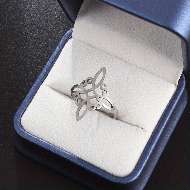 Image of Exquisite Fashion Knot 201 Stainless Steel Ring For Women Knot Rings Meaning Jewelry Accessories New Year Gift