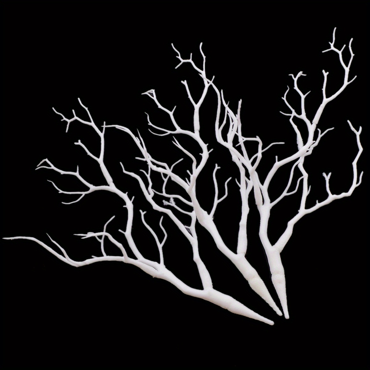 3pcs White Wedding Home Decor - Realistic Plastic Artificial Dry Plant Tree Branch - 15x36cm/5.91x14.17 - Perfect For Simulation Tree Decoration