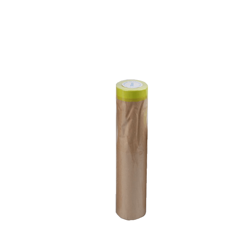 Paint Masking Paper with Adhesive - 12 inch x 50 Feet Painters Paper Roll, Tape and Drape for Painting, Floor Protection, Auto Body Masking, Wall