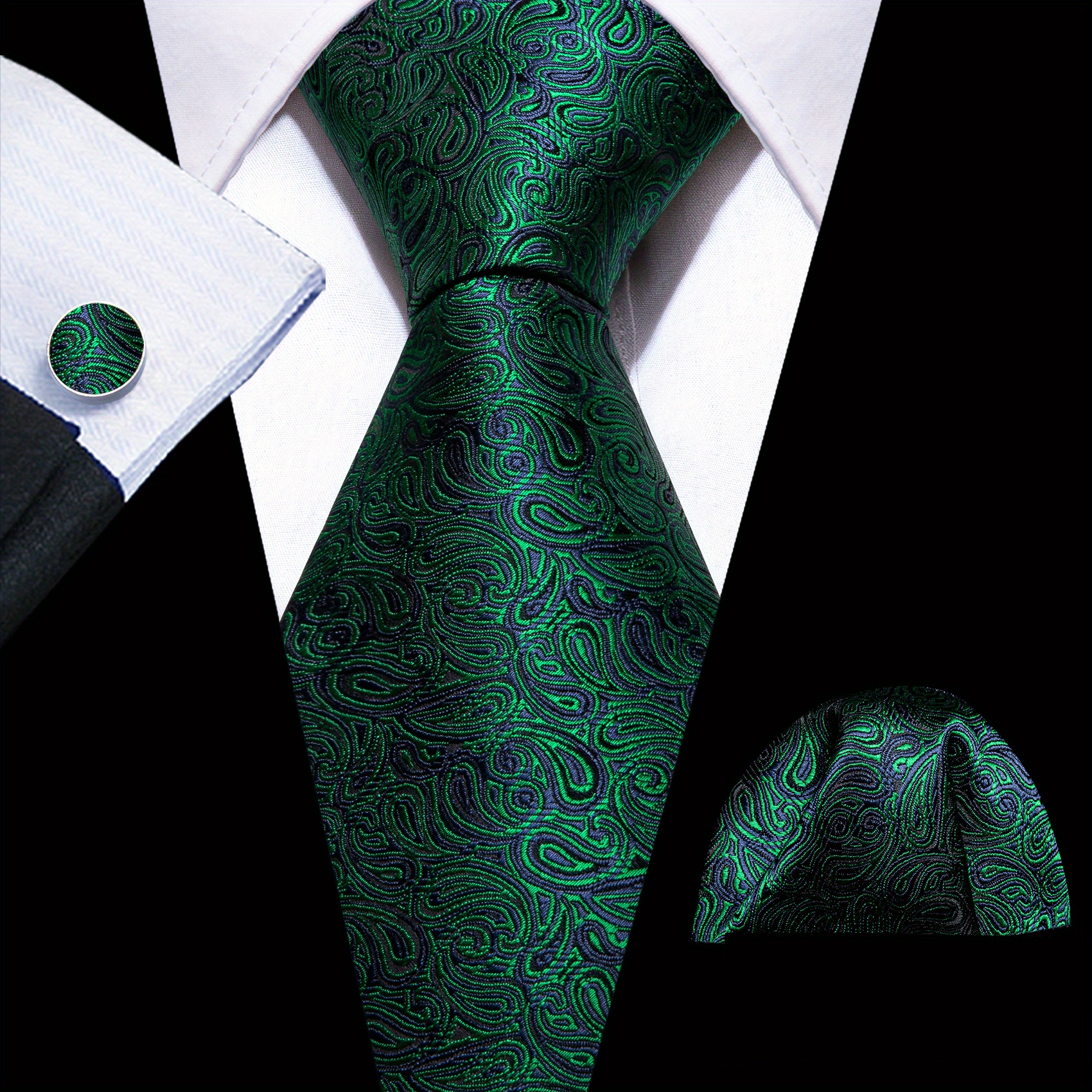 Barry Wang Giraffe Cartoon Pattern Necktie Silk Ties Set