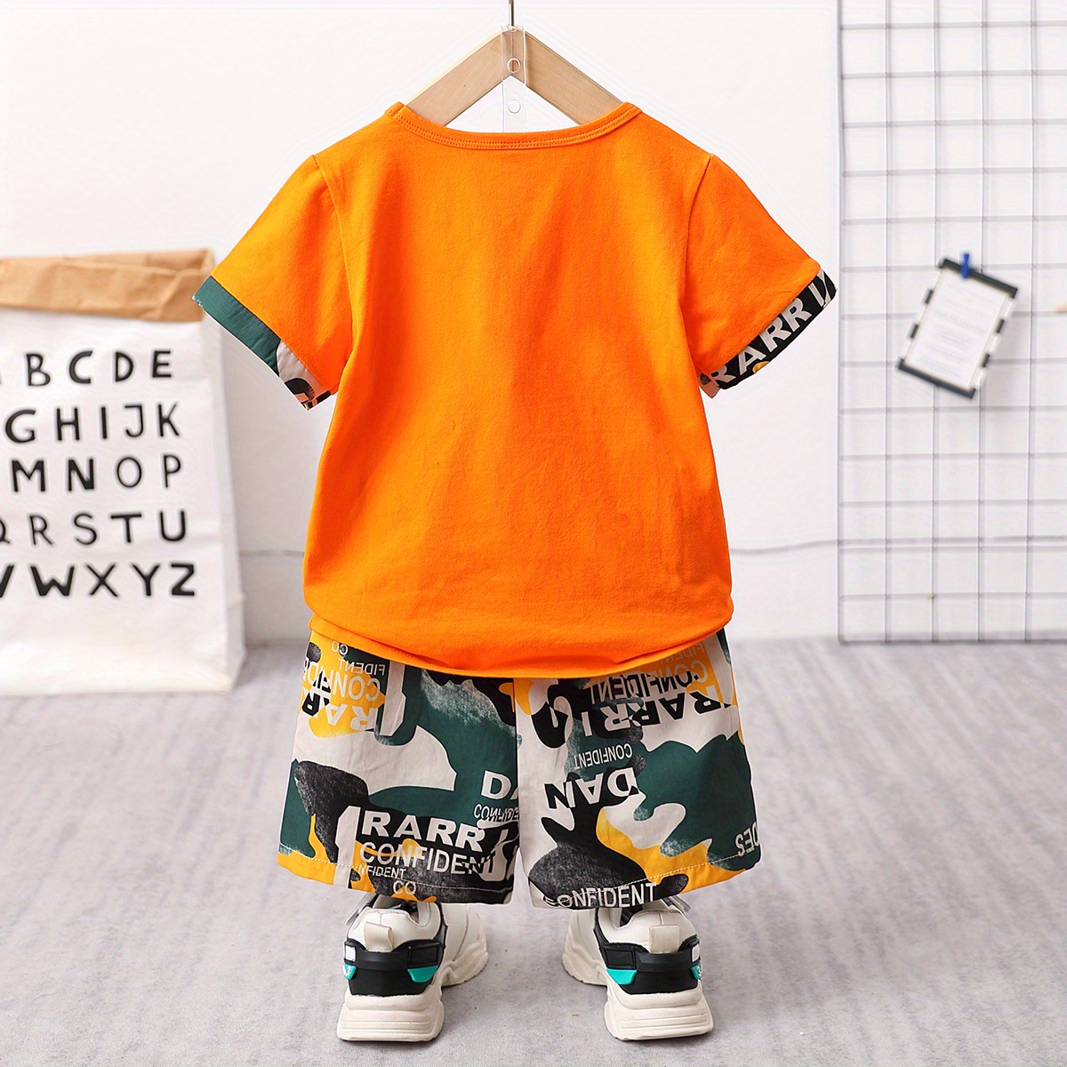 Boys Crossbody Bag Print Casual Outfit Round Neck T-shirt & Shorts Kids  Summer Clothes Sets - Temu