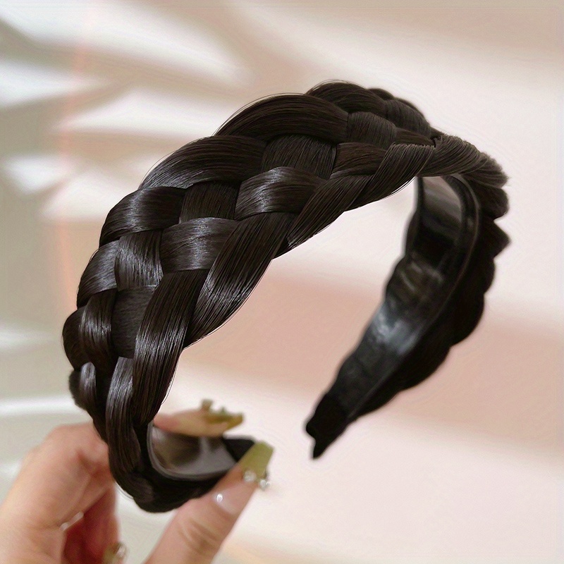 TEMU Lot de 1/3 Bandeau pour Perruque à Tête Élargie de 1,57 Pouce, de Tête Moelleux, Décoration Tressée Torsadée, Pince à Cheveux Accessoire