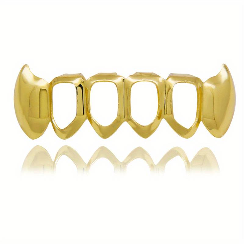 1pc Teeth Grillz 18k Electroplated Hollow Vampire Fangs Hip Hop Braces ...