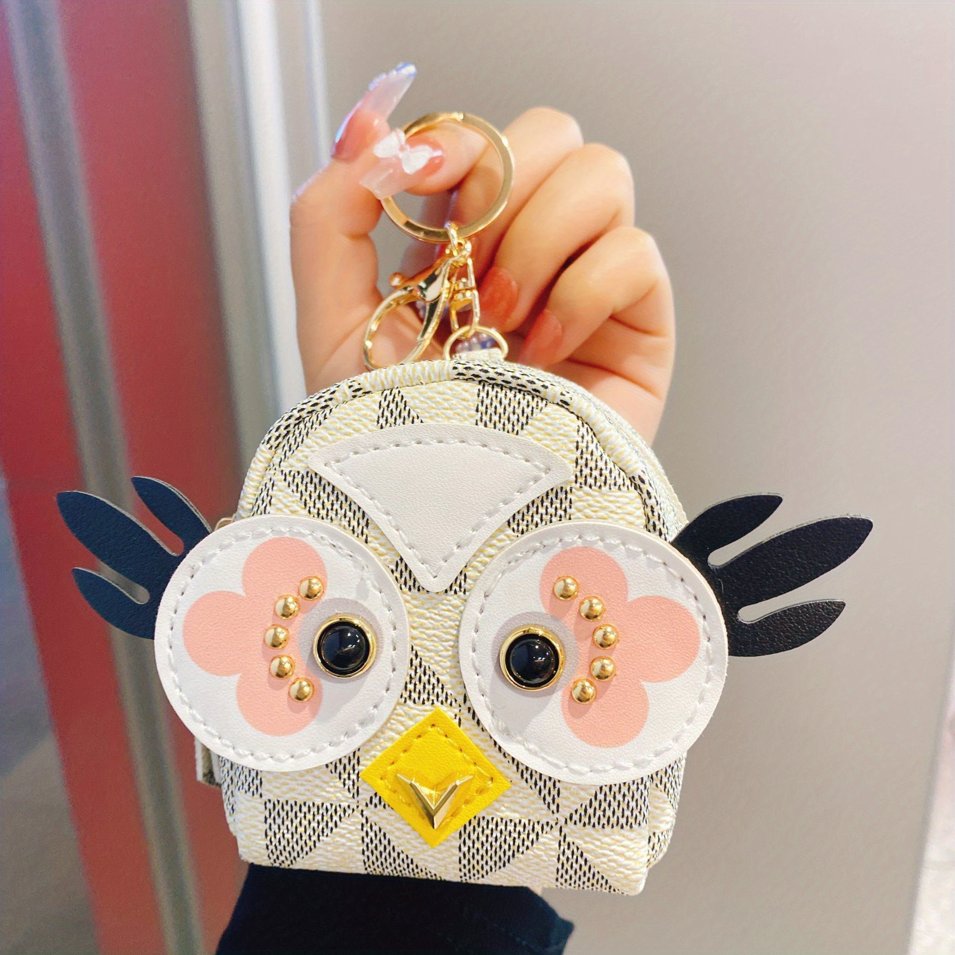 Mini Owl Design Coin Purse Cute Cartoon Storage Bag Kawaii Bag Accessories  Wallet With Keychain, 90 Days Buyer Protection