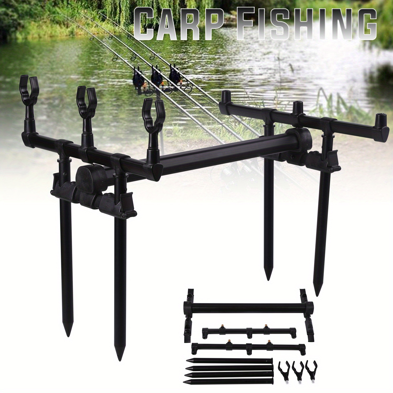 Fishing Rod Holder Aluminium Alloy And ABS Material Carp Fishing Pole Racks