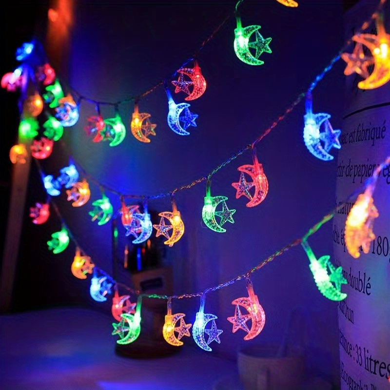 1pc, Ramadan Kareem Fairy String Lights (118.11''), Hanging Moon String  Fairy String Lights, 20 LED Battery Powered, Home Decor, Bedroom Decor,  Weddin
