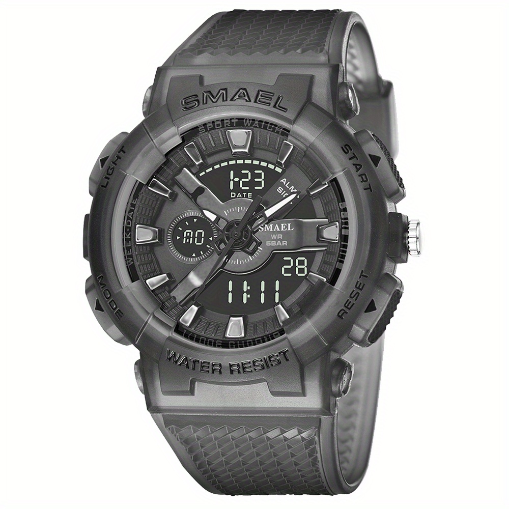 Hombre Grande Muy Impermeable Digital SPORTS Militar Táctico Muñeca Reloj  54mm