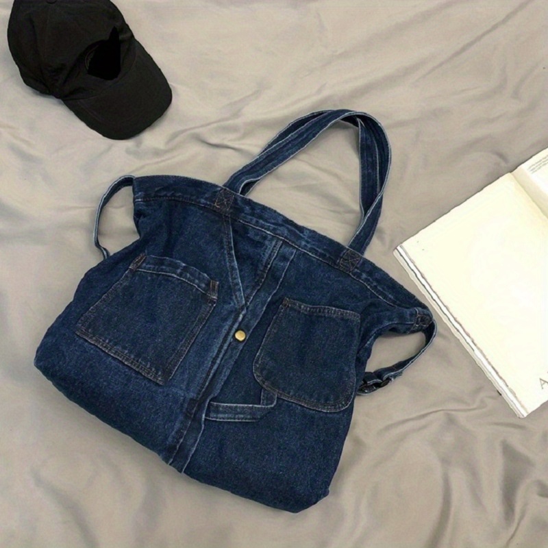 Black Denim Bag Women's Jean Shoulder Bag Niche New Letter Printed