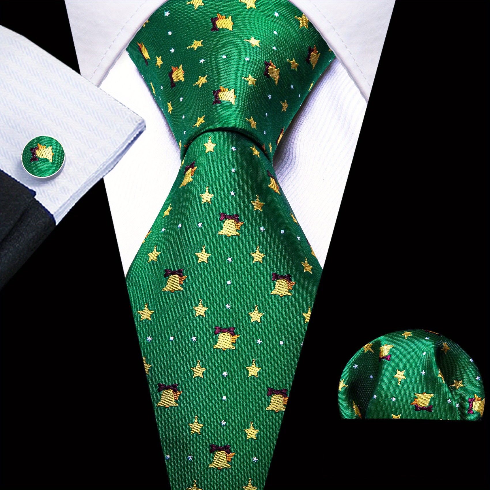 Barry Wang Giraffe Cartoon Pattern Necktie Silk Ties Set