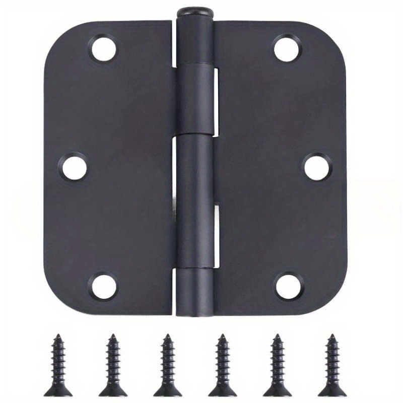 Door Hinges Matte Black/ Brushed Silvery Rounded Corner - Temu