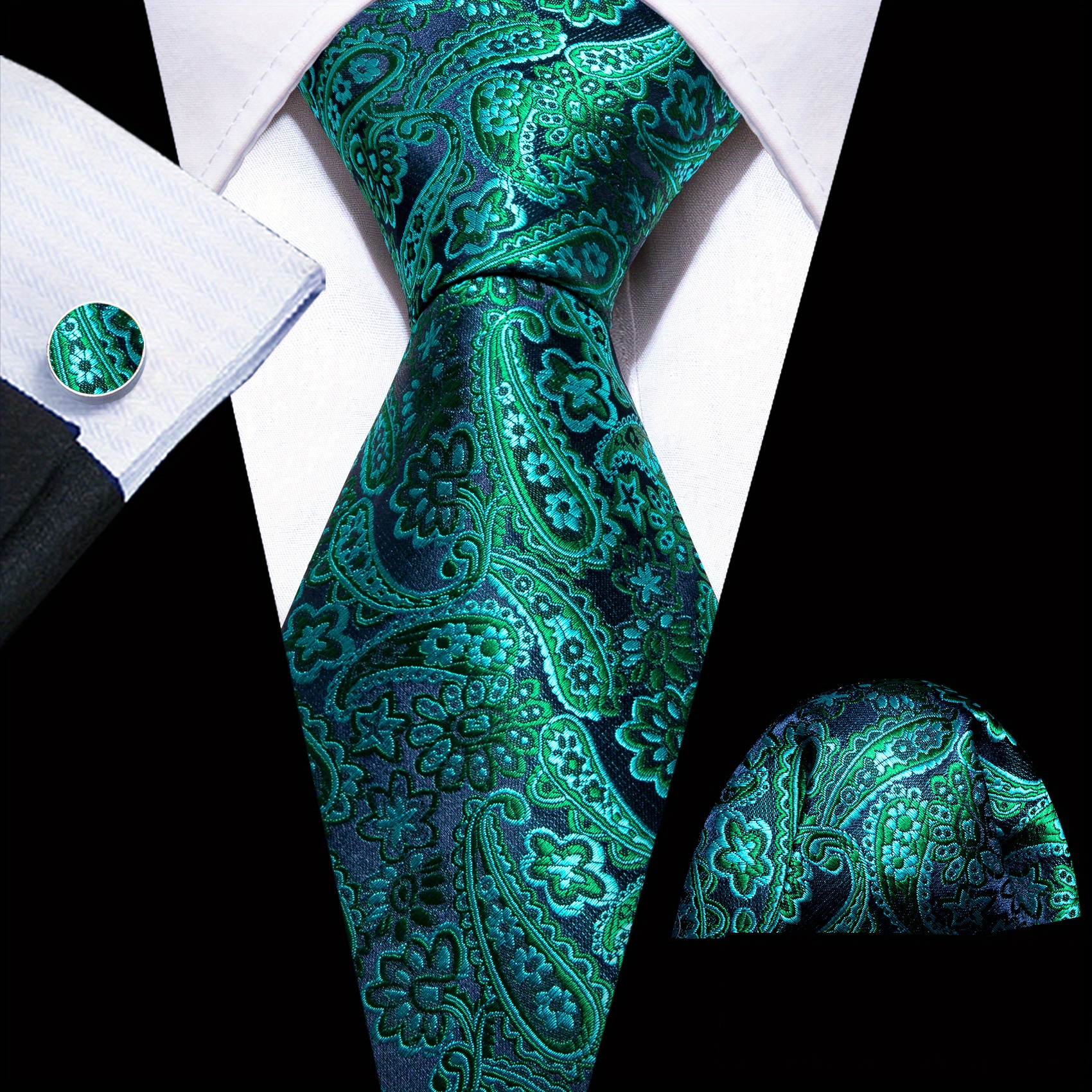 Barry Wang Giraffe Cartoon Pattern Necktie Silk Ties Set