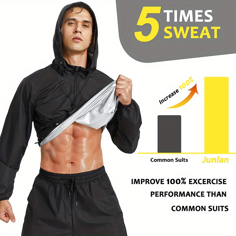 Sauna Suit for Men Sweat Jacket Sweating Shirt Long Sleeve Workout