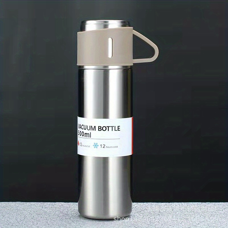 500ml Thermos With Handle Cap Easy Drink Plastic Mug Cup 304 Stainless  Steel Insulated Thermal Bottle Vacuum Flask Water Bottle - Vacuum Flasks &  Thermoses - AliExpress