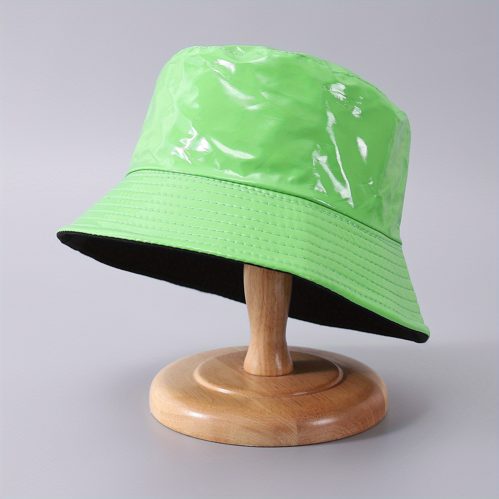 Candy Color Pu Bucket Hat Waterproof Lightweight Fisherman Temu