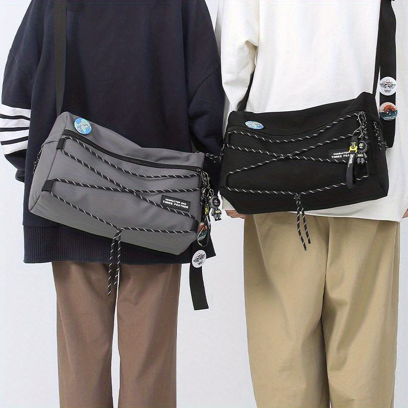 Fashion Nylon Cargo Cotton Rope One Shoulder Crossbody Pillow Bag With  Pendant - Temu