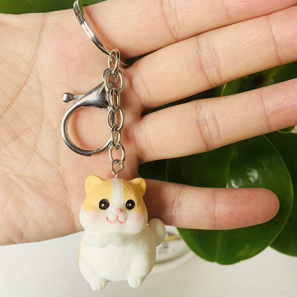 1pc Durable Soft Clay Cute Keyrings & Keychains with Ceramic Lucky Cat for Men's Gift Car Keychain Bag Pendant and Ornament Green),Temu