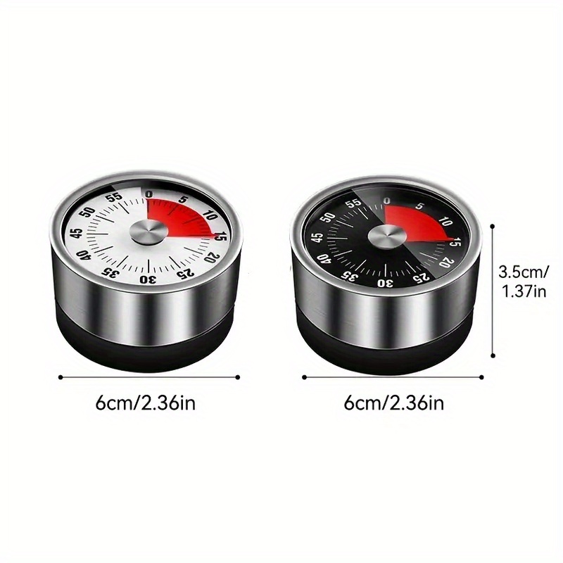 Stainless Steel Timer Kitchen With Magnet Mechanical Egg Timer Home  Commercial Baking Countdown Reminder - Temu