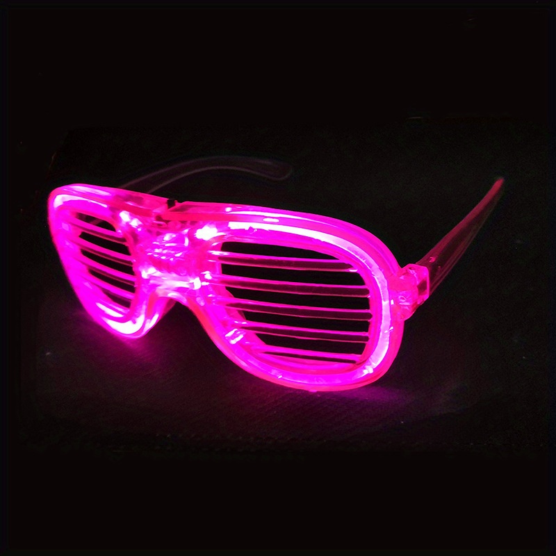 Max Fun Gafas de sol con luz LED, 30 persianas de plástico, lentes LED  intermitentes que brillan en la oscuridad, lentes de sol de Navidad, rave,  suministros de fiesta de neón, accesorios de recuerdo : Juguetes y Juegos 
