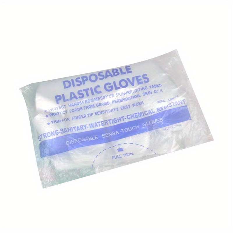 200pcs - box Gants jetables transparents de qualité alimentaire  épaississent les gants de protection en plastique sanitaire-REN