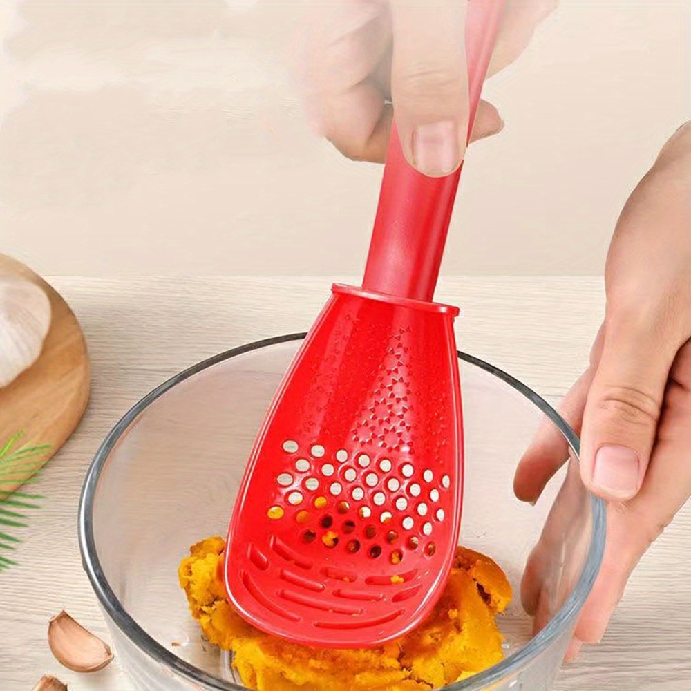 Multifunctional Spoon Potato Garlic Press Colander Cooking Kitchen Tools *Z