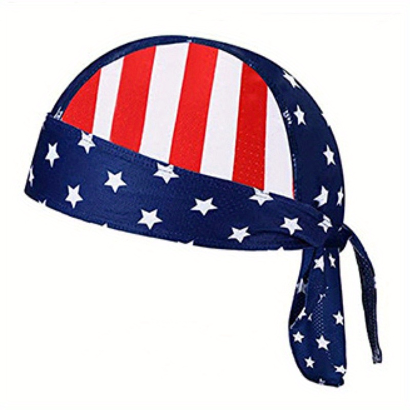 Casual Pirate Bandana Flag Print for Men Women, Sports Breathable Sunscreen Hat for Outdoor Cycling Running Summer,Temu