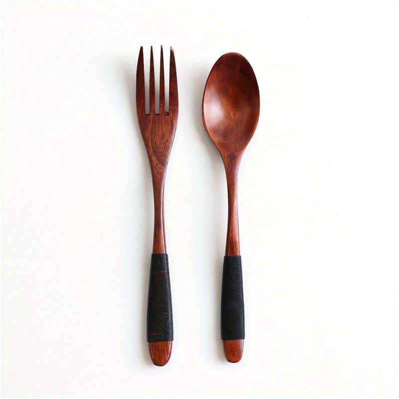 2pcs Wooden Cutlery Set for Dinnerware and Tableware
