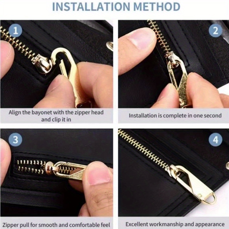 6pcs Universal Jacket Zipper Replacement Zipper Repair Kit with Metal  superb