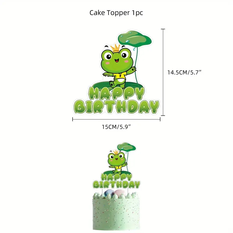 Kawaii Frog Birthday Decorations Set