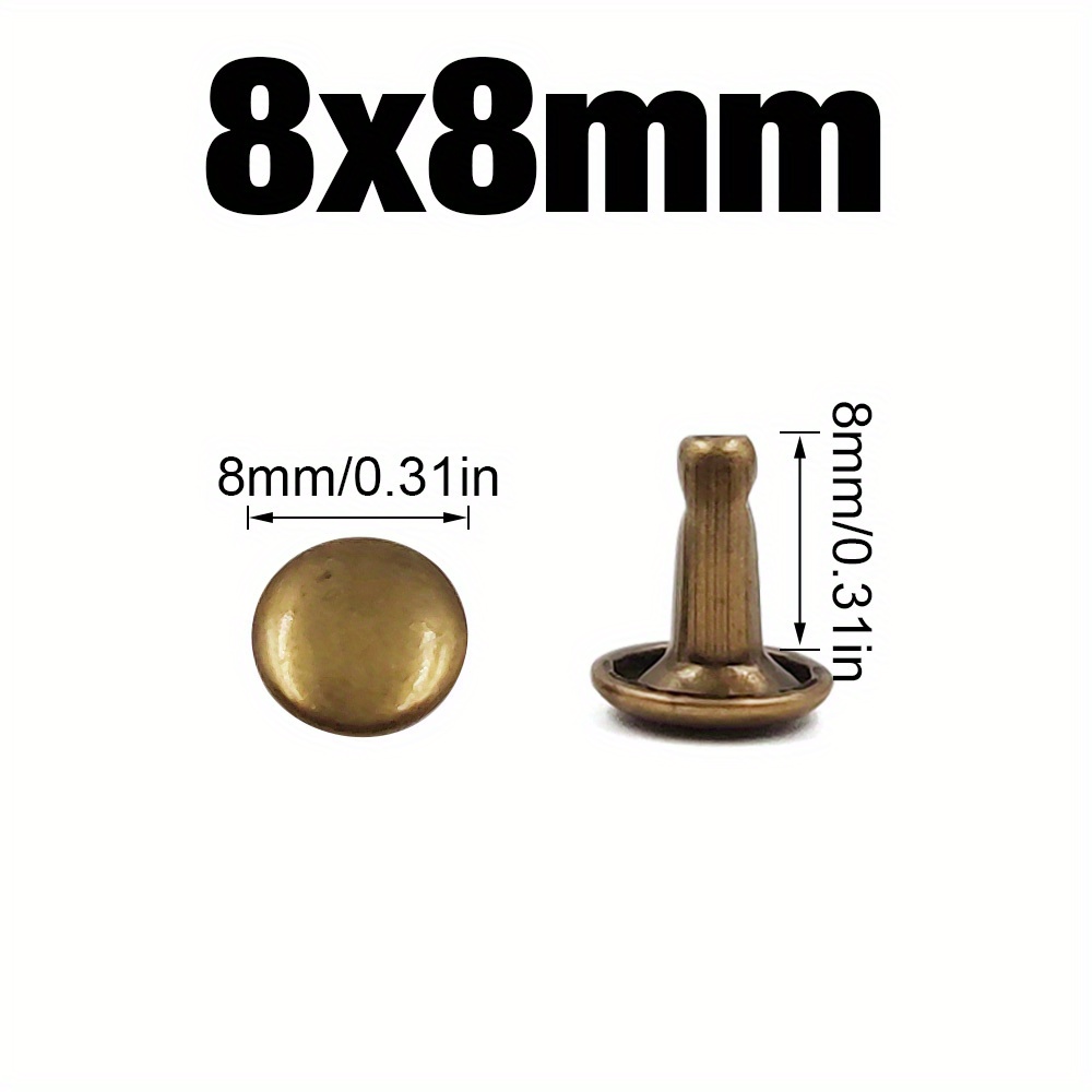 Copper Metal Double Rivets Stud Round Nail Rivet For - Temu