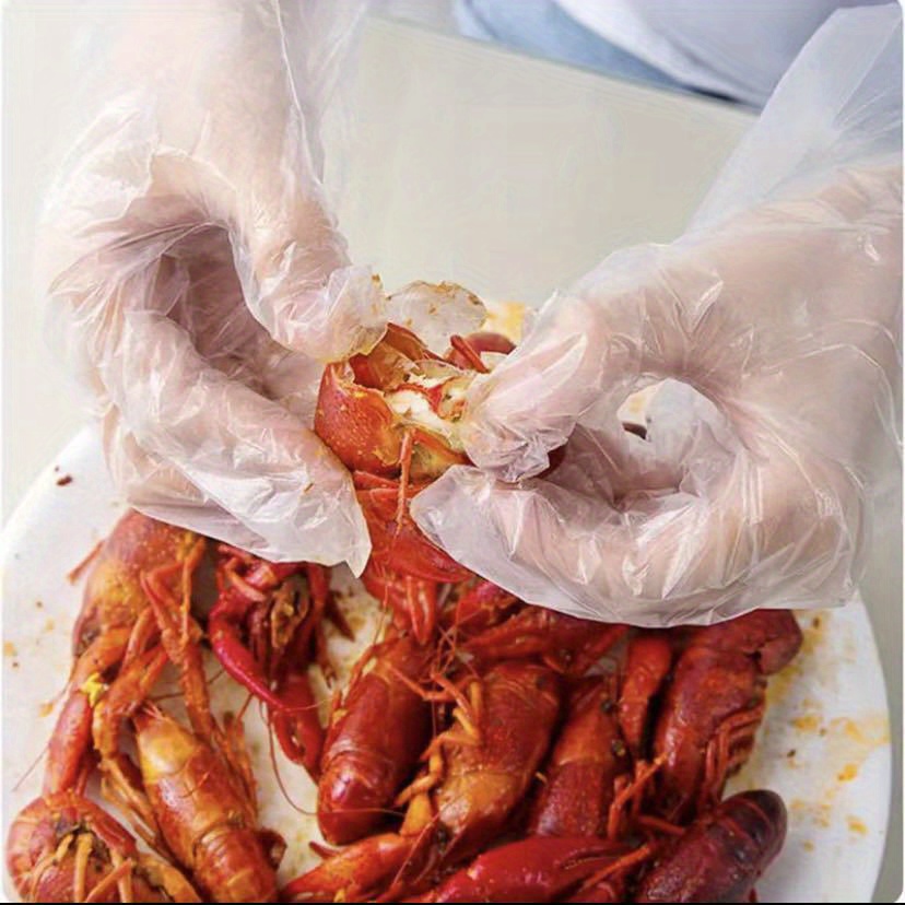 Gants Jetables En PE, Gants Transparents Épais De Qualité Alimentaire, Gants  À Emporter De Beauté Pour La Restauration Du Homard, 100 Pièces - Temu  France