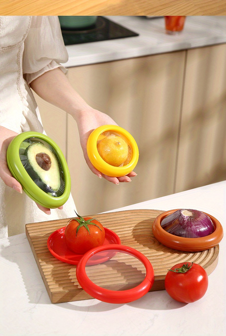 2 Pcs Avocado Fresh Keeper Silicone Saver Cover Food Fruit Fresh Keeping  Crisper Kitchen Gadget Fruit Storage Box Food Container