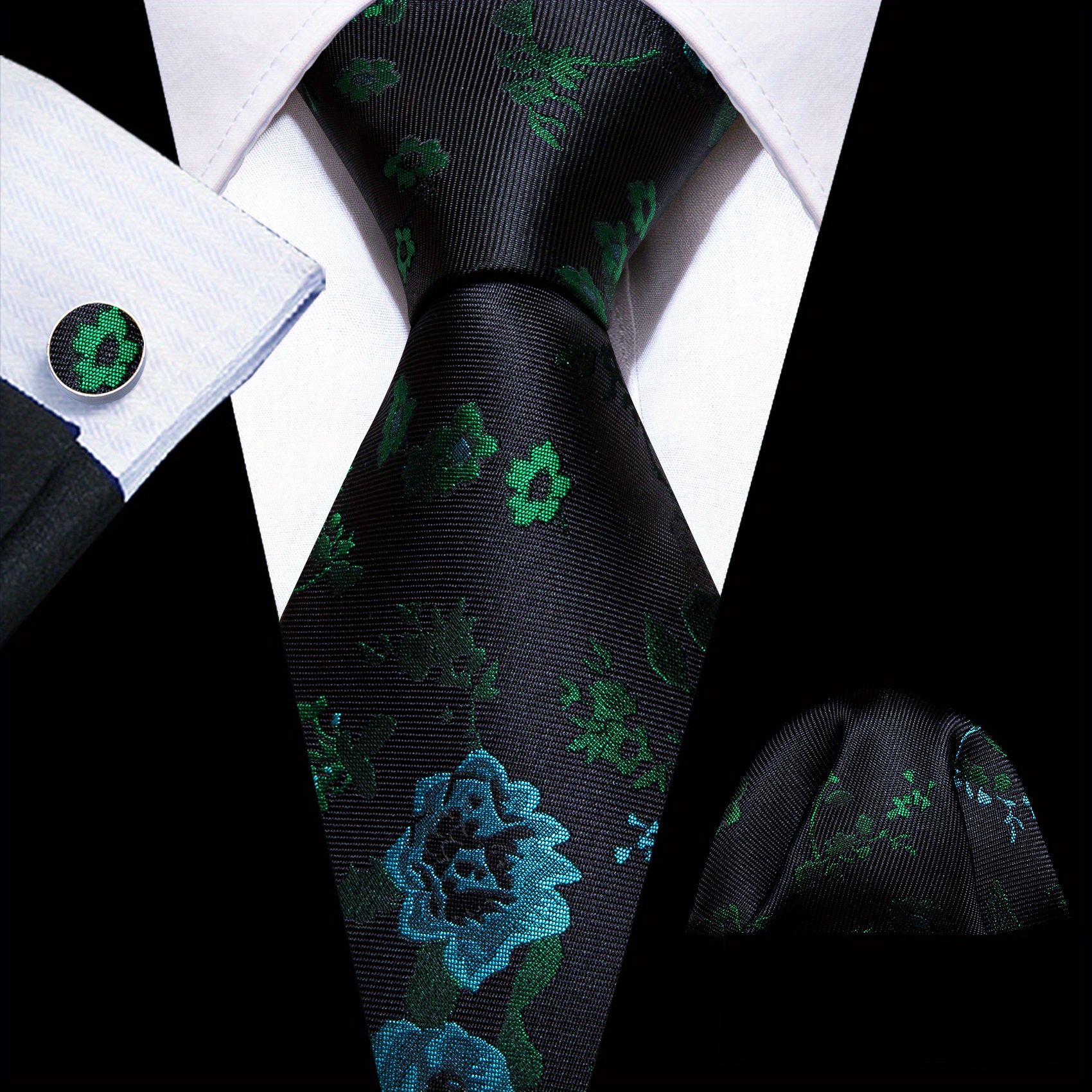 Barry Wang Giraffe Cartoon Pattern Necktie Silk Ties Set