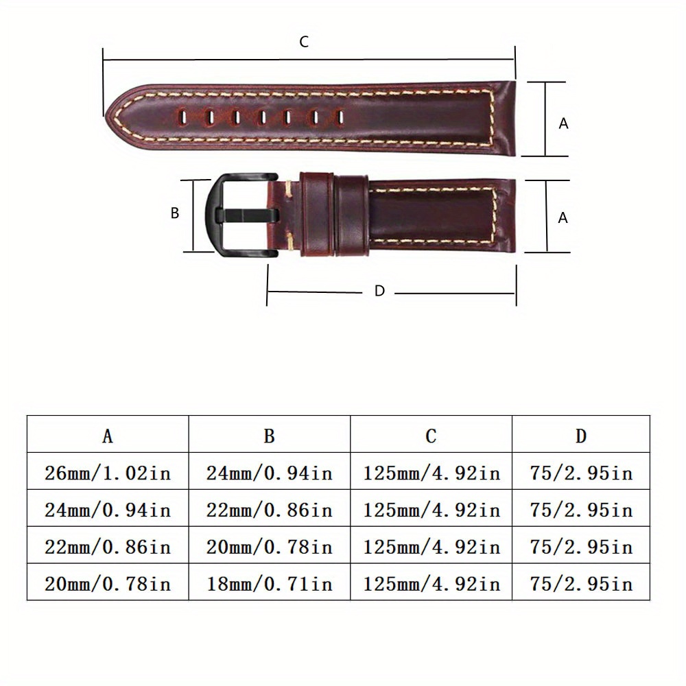 1 dona asl teridan tikilgan sigir terisidan tayyorlangan soat tasma, Fti2/Apple Watch/Samsung uchun mos suv o'tkazmaydigan soat kamar, Sovg'alar uchun ideal tanlov tafsilotlari 3