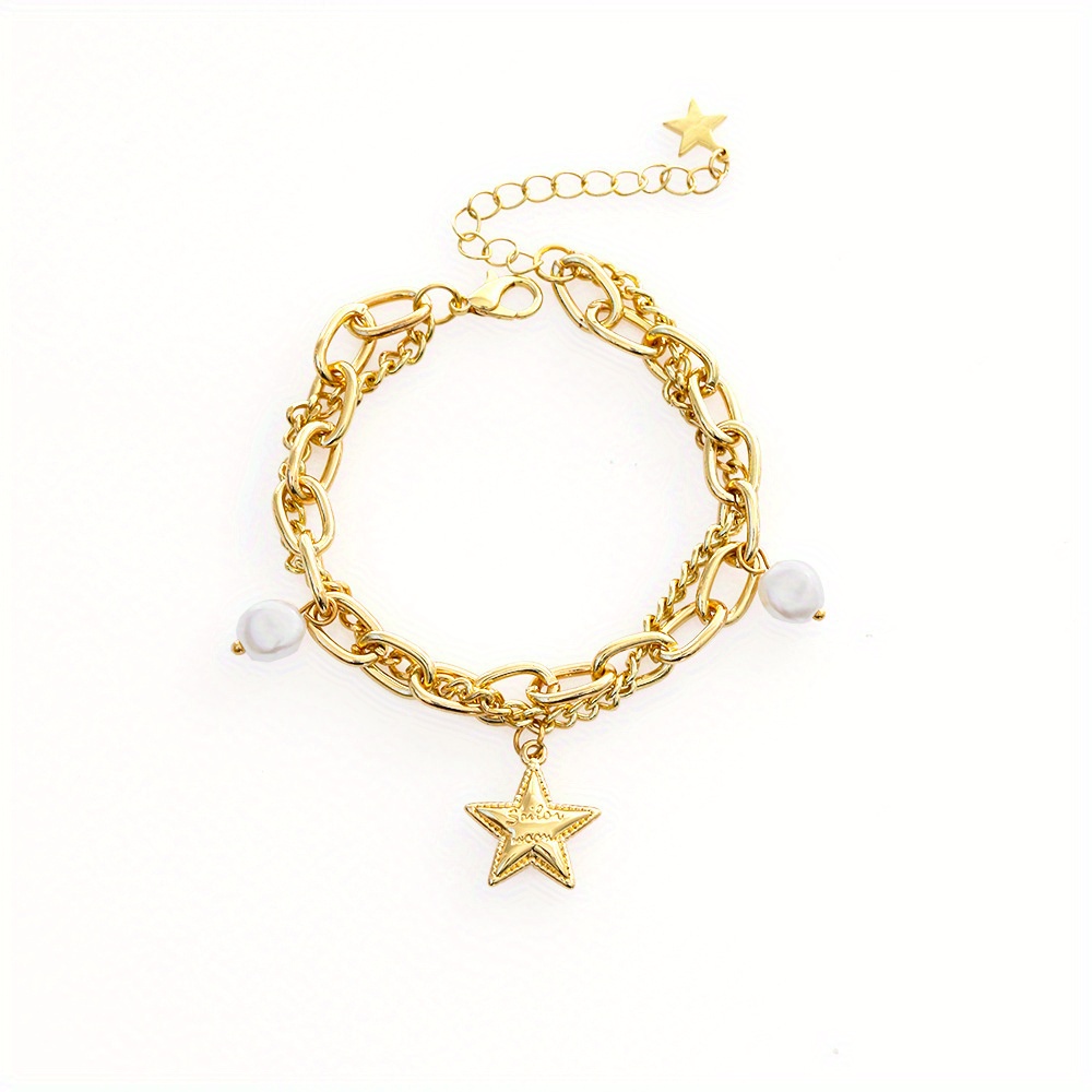 goth Coquettish Retro Hand-beaded Star Note Bracelet Gorgeous