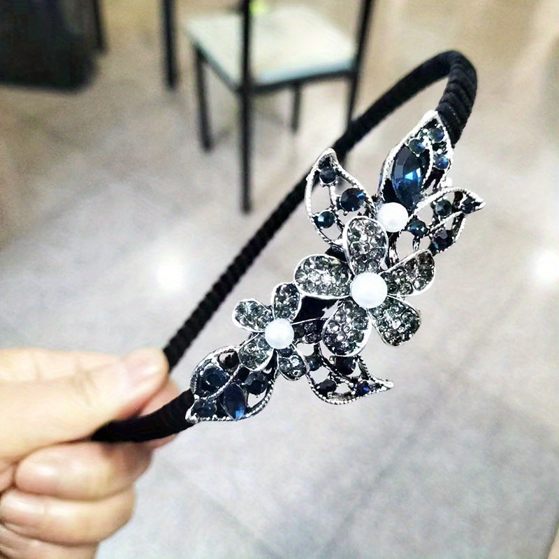 Boho Velvet Crystal Vintage Headband Rhinestone Bow Hair Accessories