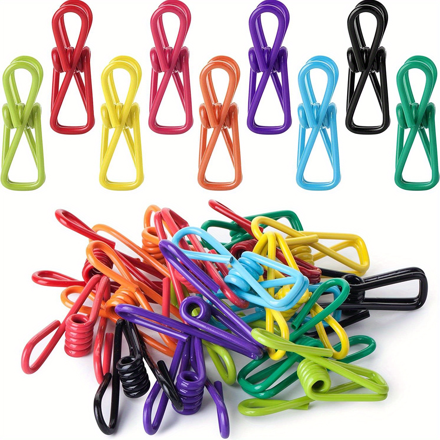 Chip Clips Assorted Colors Utility Pvc coated Clips Bag - Temu