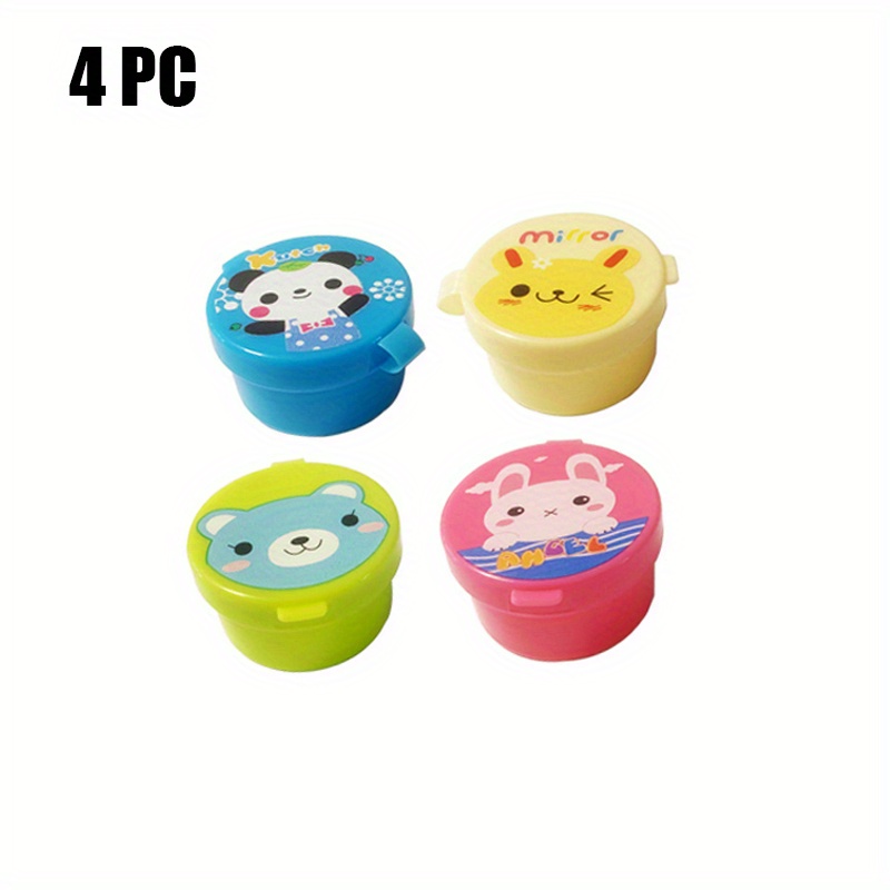 4pcs Cartoon Sauce Bottles Mini Bento Boxes Animal Friend Soy Sauce Boxes  Tomato Sauce Honey Salad Sauce Containers Bento Boxes Accessories