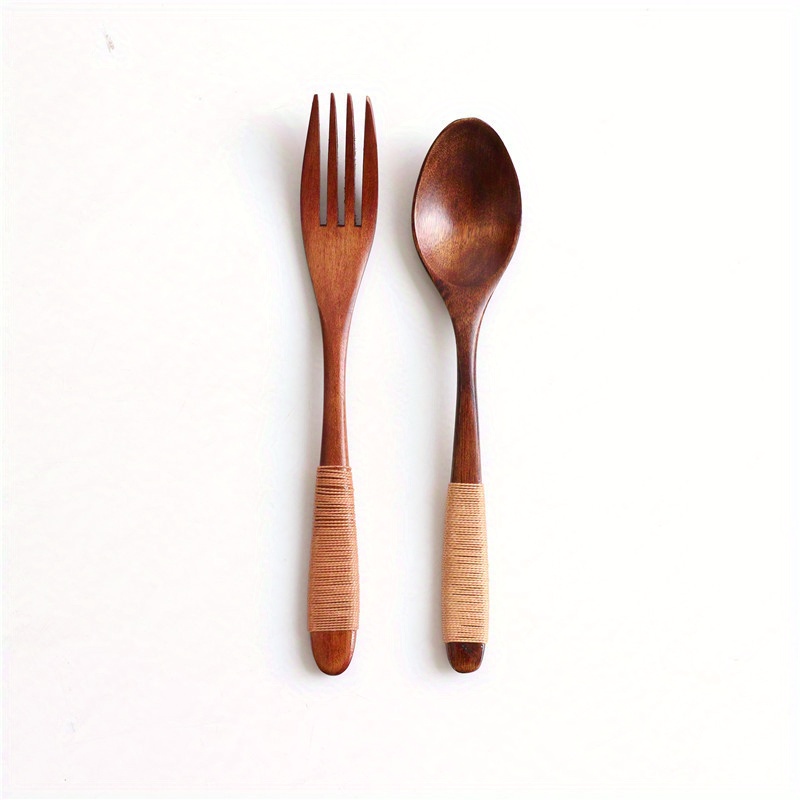 2pcs Wooden Cutlery Set for Dinnerware and Tableware