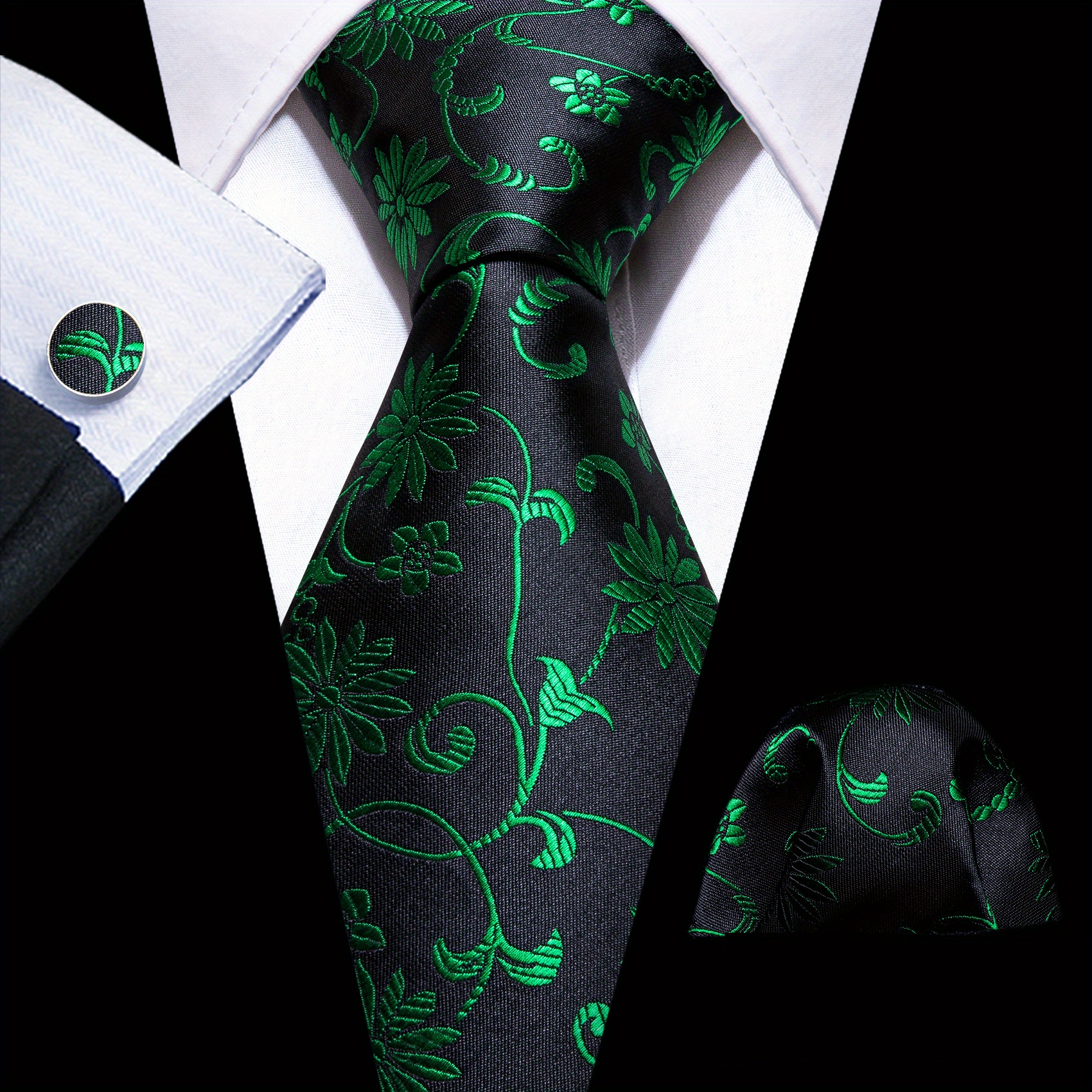 Barry Wang Giraffe Cartoon Pattern Necktie Silk Ties Set