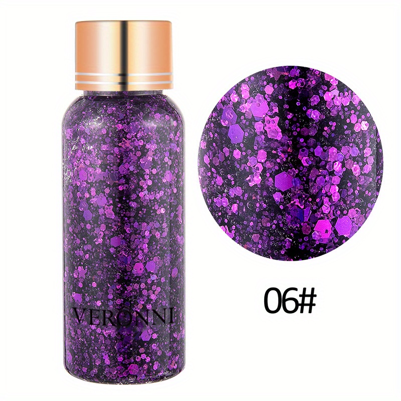 Glitter Corpo, Gel Chunky glitter per il corpo, con paillettes glitterate  Gel in polvere grosso per Festival Glitter Cosmetici Viso Capelli Unghie  Trucco(#05 Argento) : : Bellezza