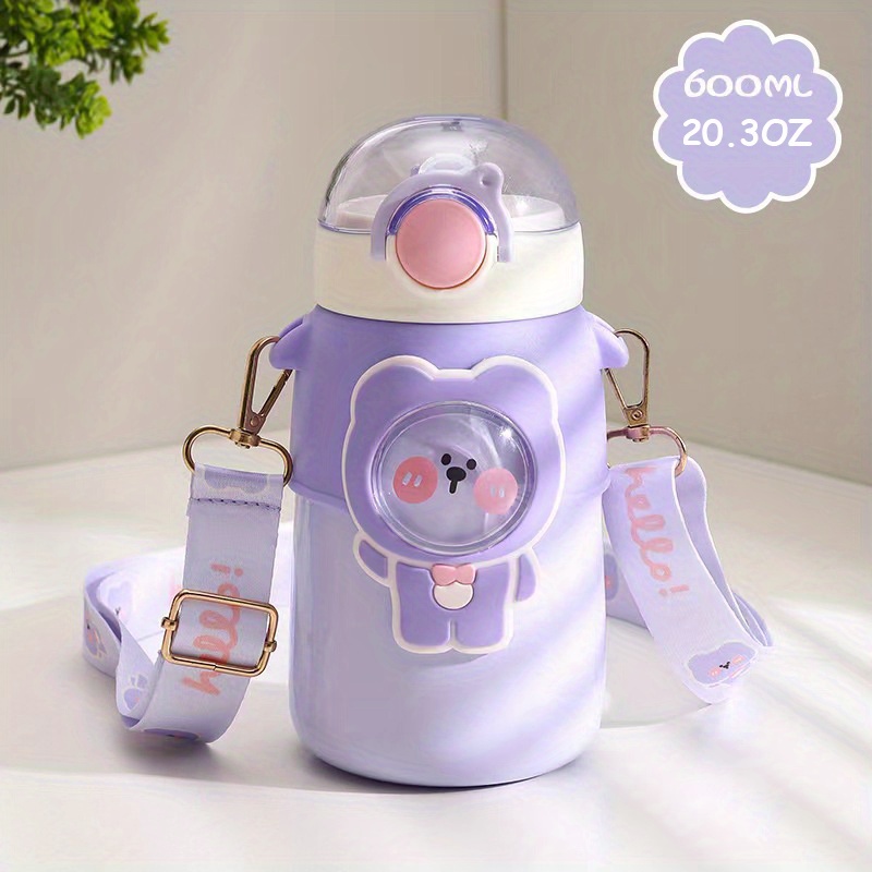 530ml Cute Cartoon Plush Doll Thermos Bottle With Cover Kids Cup