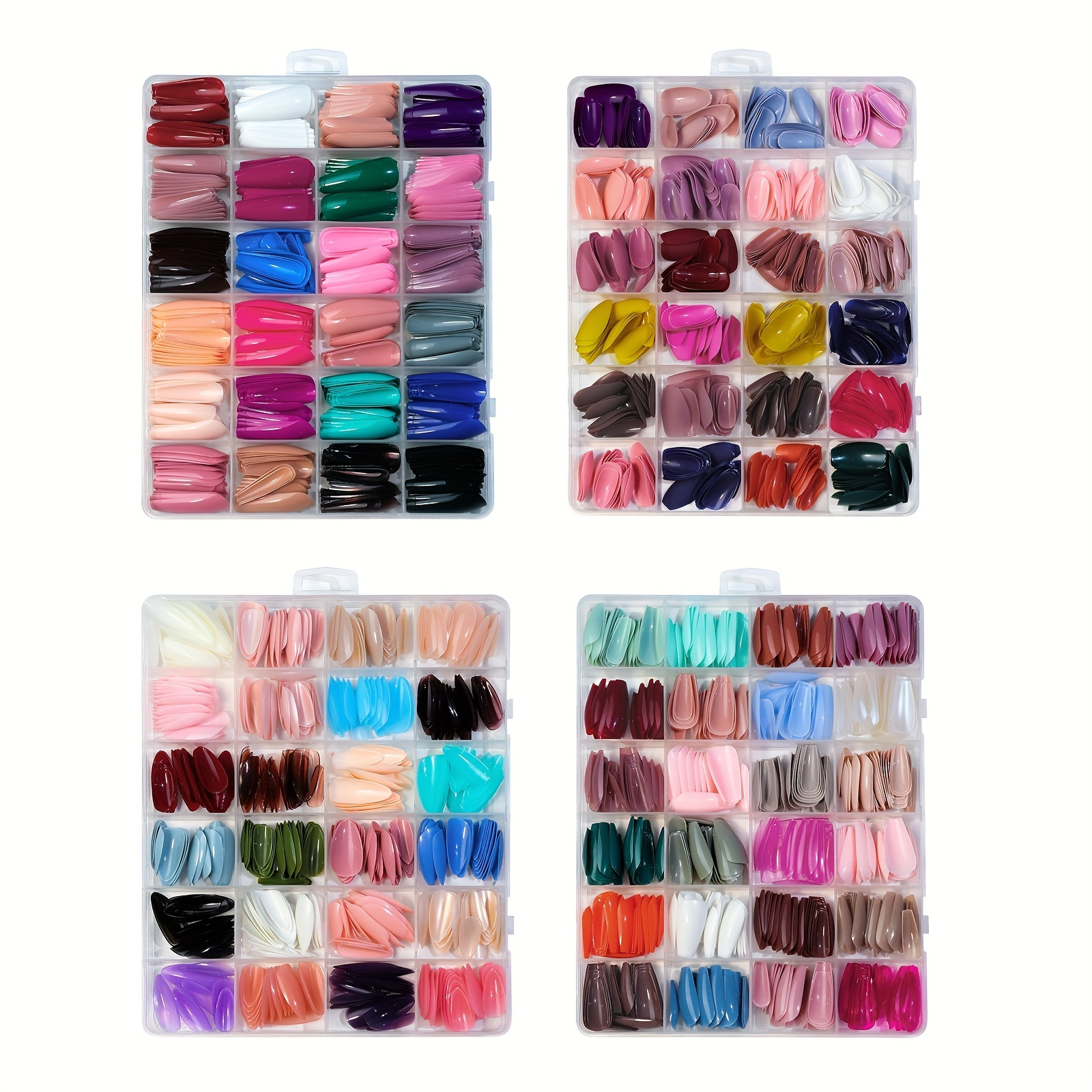 

576 Pcs Press On Nails, Medium Long Square Fake Nails Full Cover False Nail Colorful False Nail For Women Girls Salon Diy Home