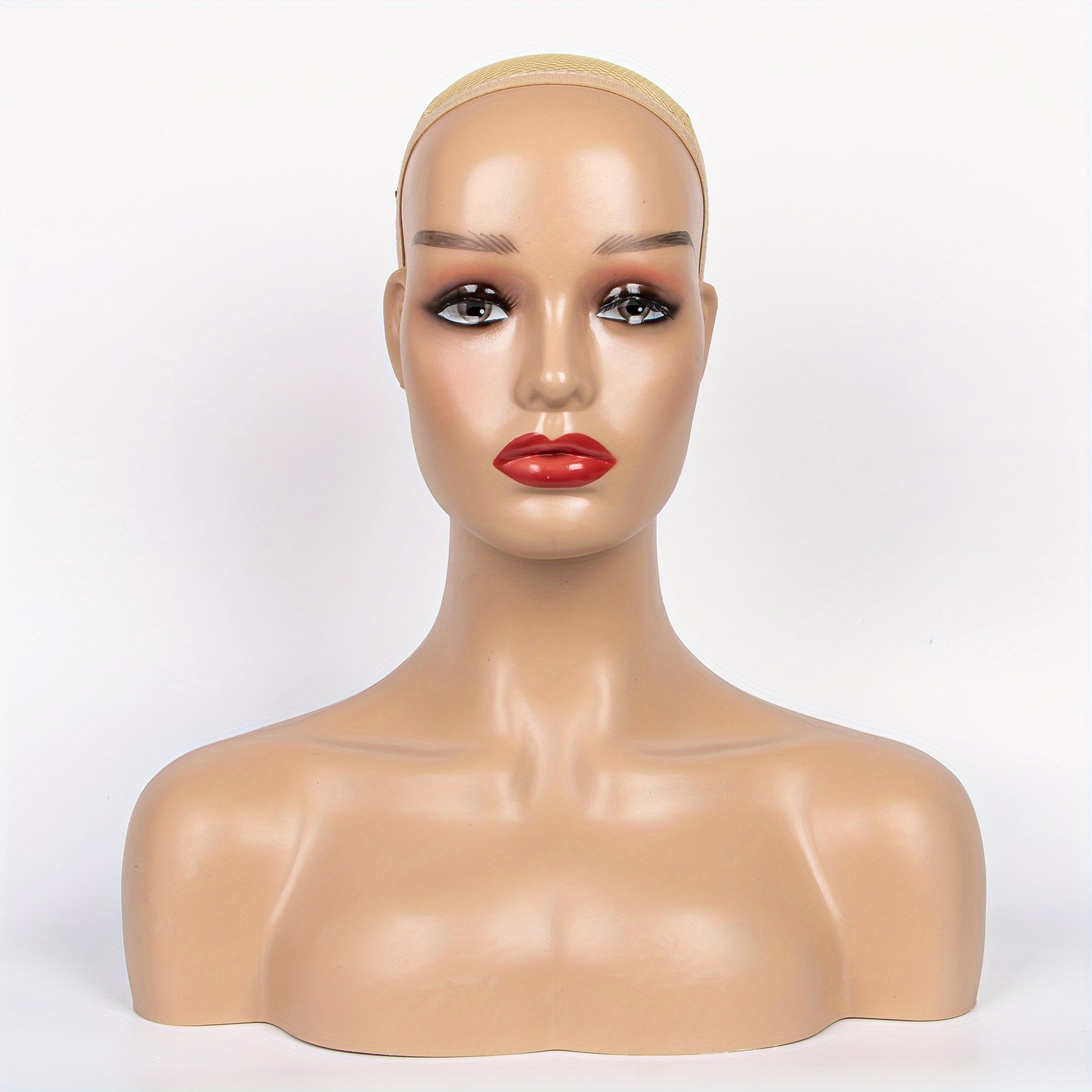 18 Realistic Mannequin Wig Head PVC Manikin shoulder Bust Stand Display  Hair CM 