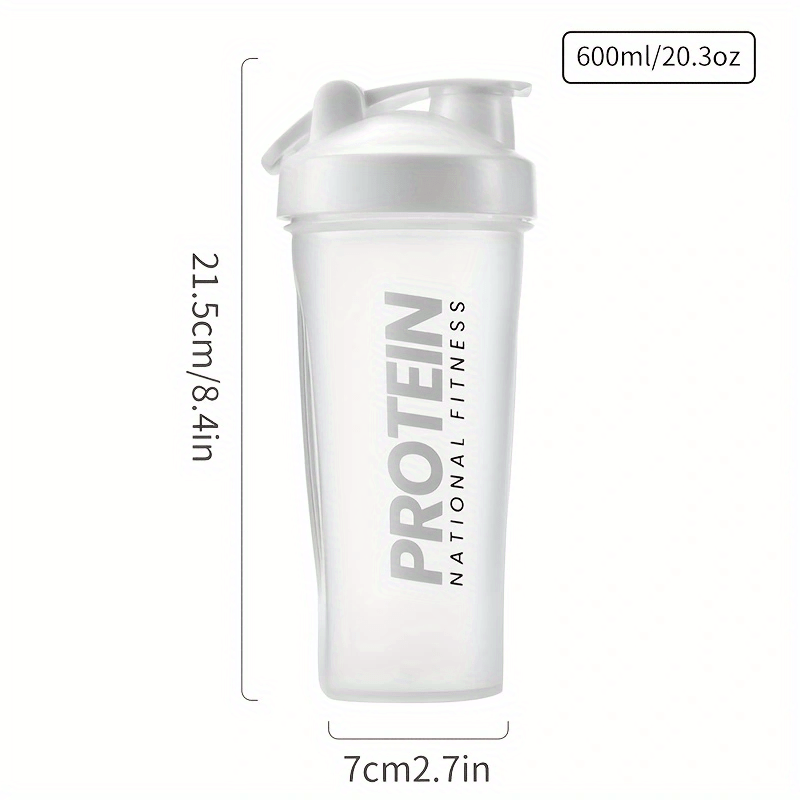 600ml Protein Powder Shaker Water Bottle Sports Shaker Mixing Cup with Scale